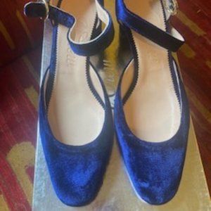 J. Crew Velvet Ankle Strap Millie Heels